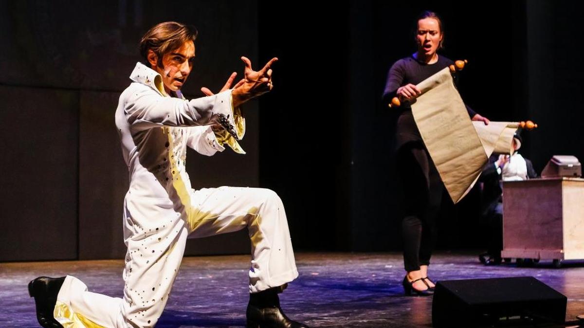 Students rehearse Cuesta College’s production of “Refried Elvis” in November.