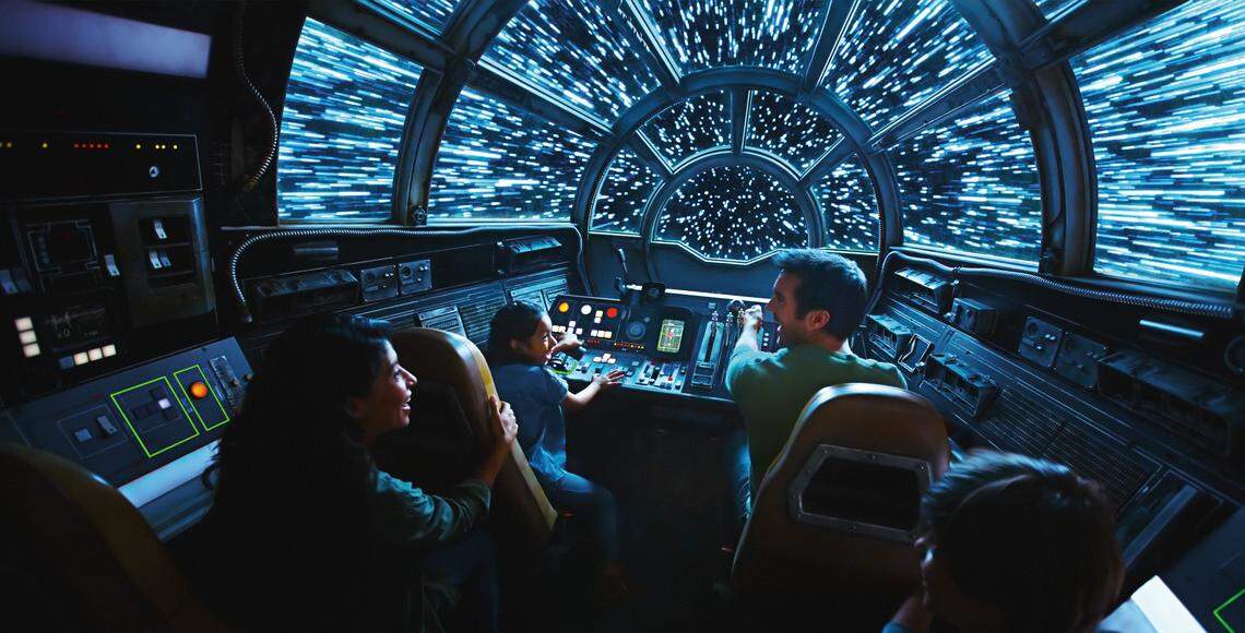 Inside Millennium Falcon: Smugglers Run, Disney guests will take the controls aboard the fastest ship in the galaxy when Star Wars: Galaxy’s Edge opens May 31, 2019, at Disneyland Resort in California and Aug. 29, 2019, at Walt Disney World Resort in Florida.