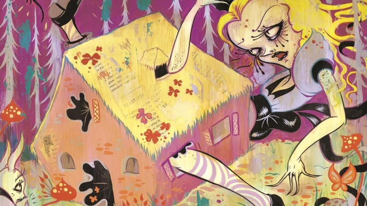 “Alice in House” by Camille Rose Garcia will be featured in her solo “Alice in Wonderland”-themed exhibition at the Harold J. Miossi Art Gallery at Cuesta College, which runs through March 25.