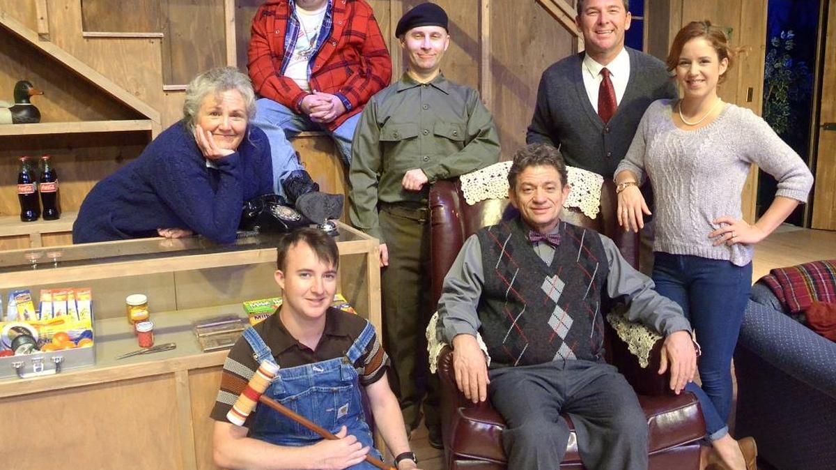 The Foreigner’s cast members are (clockwise from left): Betty Meeks (Patty Thayer), Owen Musser (Darren Doran), “Froggy” LeSueur (Darrell Haynes), Rev. David Lee (Bobby Kendrick), Catherine Simms (Casey Canino), Charlie Baker (Mike Mesker) and Ellard Simms (Sean McCallon).
