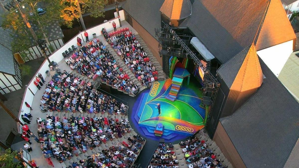 A PCPA-Pacific Conservatory Theatre production of “Shrek The Musical” attracts a packed house at the Solvang Festival Theater in 2016.