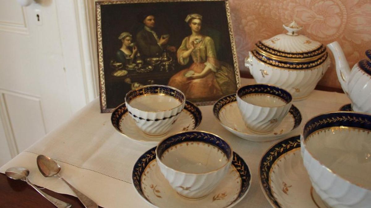 Aporcelain Coalport tea service from the 1790s is among the items on display at the Jack House and Gardens.