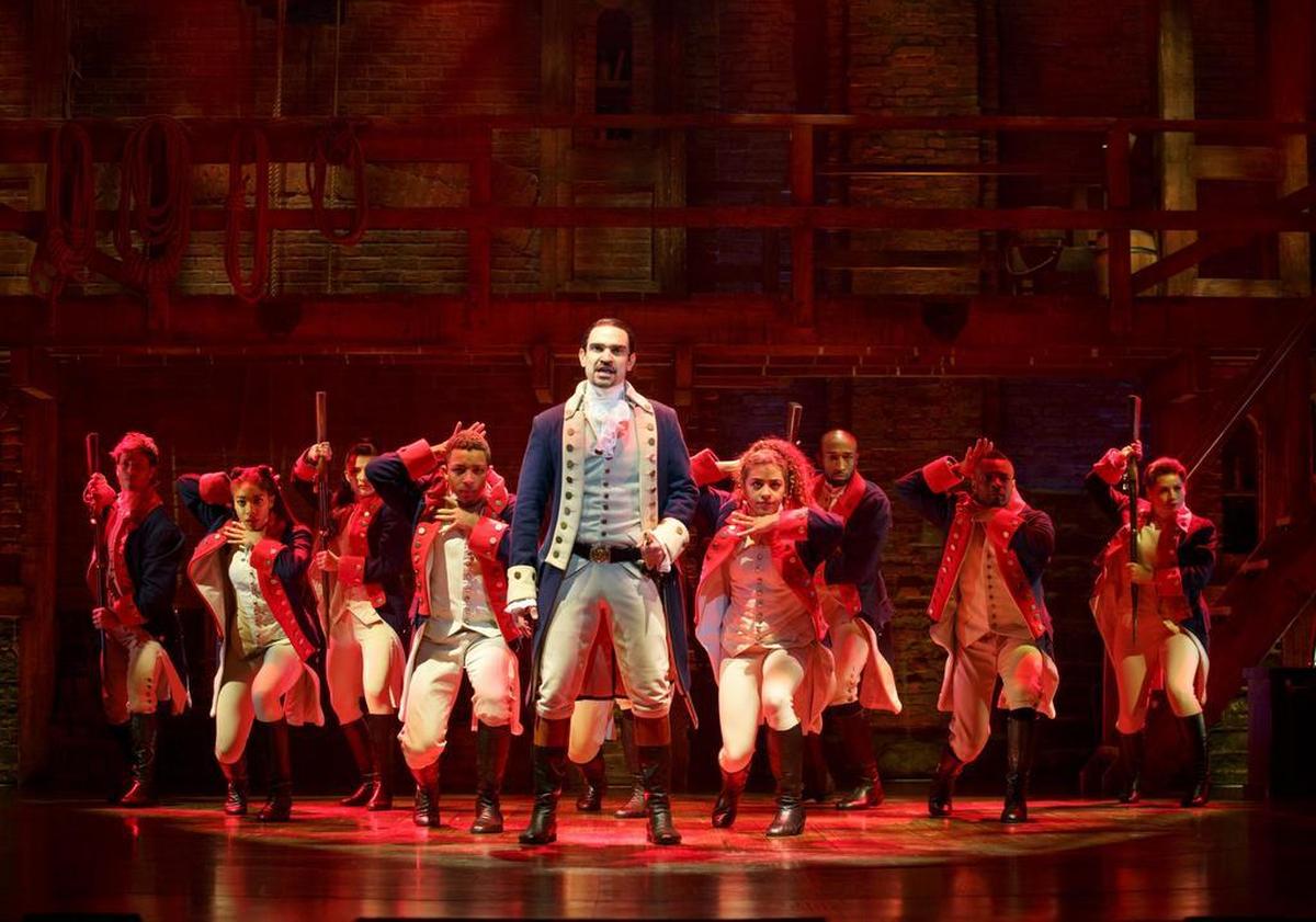 Javier Muñoz appears in a scene from “Hamilton: An American Musical.” Joanna Jones, who grew up in San Luis Obispo County, recently joined the cast of the hit Broadway show.