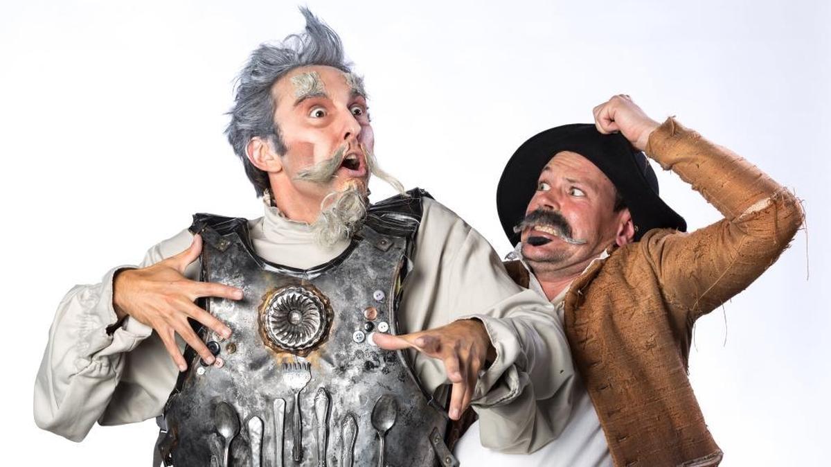 Don Quixote (Tony Costa) and Sancho Panza (Nicholas Coffey) appear in Cuesta College’s production of “Man of La Mancha.” The community college’s drama department will present the musical at the regional Kennedy Center American College Theater Festival in February.