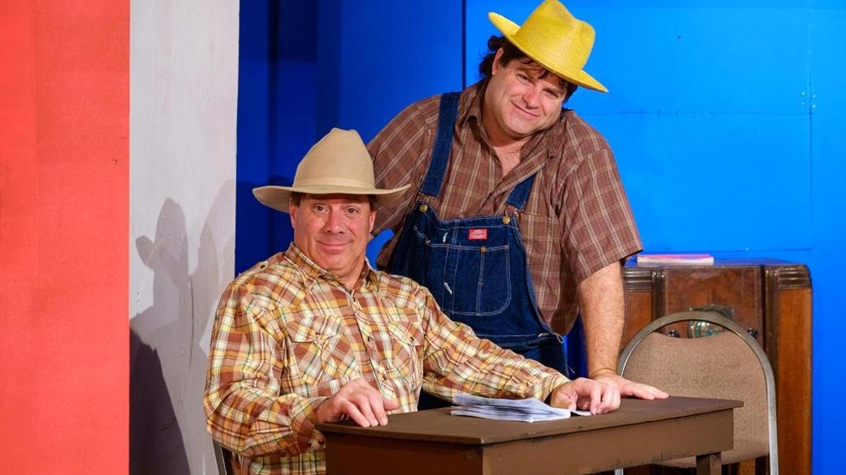 Mike Shanley and Jeff Walters star in “Red, White and Tuna,” playing at the Pewter Plough Playhouse in Cambria.
