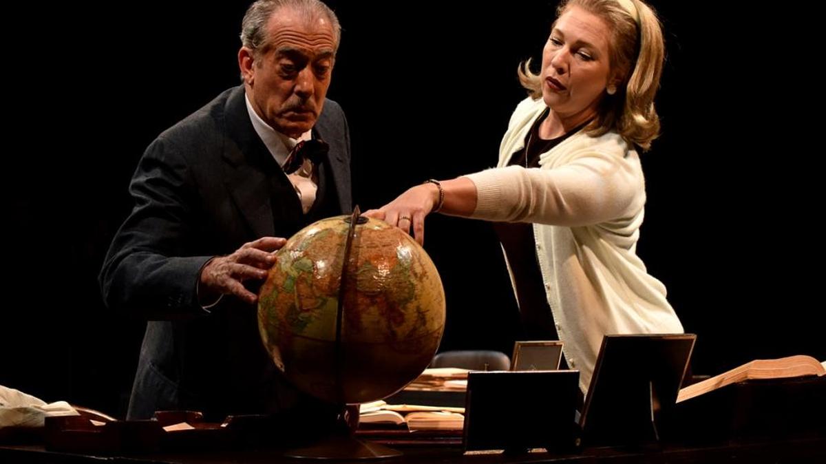Judge Francis Biddle (Peter S. Hadres) is paired with personal secretary Sarah Schorr (Karin Hendricks) in “Trying,” playing at PCPA-Pacific Conservatory Theatre in Santa Maria.