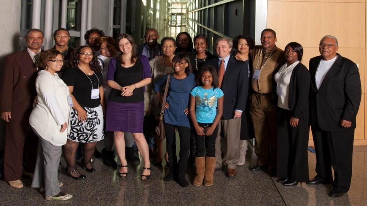 “The Immortal Life of Henrietta Lacks” author Rebecca Skloot poses with members of the Lacks family. Skloot’s best-selling book is the focus of Cuesta College’s 2017 Book of the Year program.