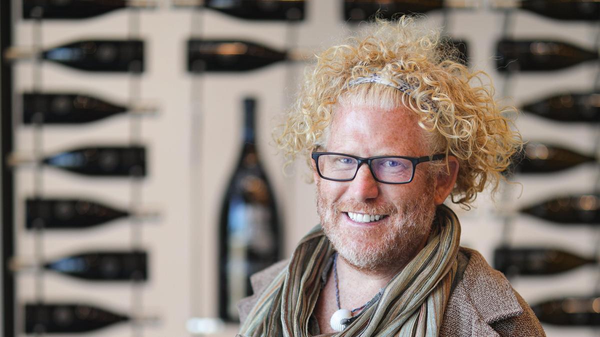 Stephen Lloyd-Moffett is a Cal Poly religious studies professor who published the book “The Spirit of Wine” in early December. The book looks at the way wine can help fulfill the roles of community, mystery and transcendence. He was photographed at the Center of Effort winery in Edna Valley. David Middlecamp 12-16-2019