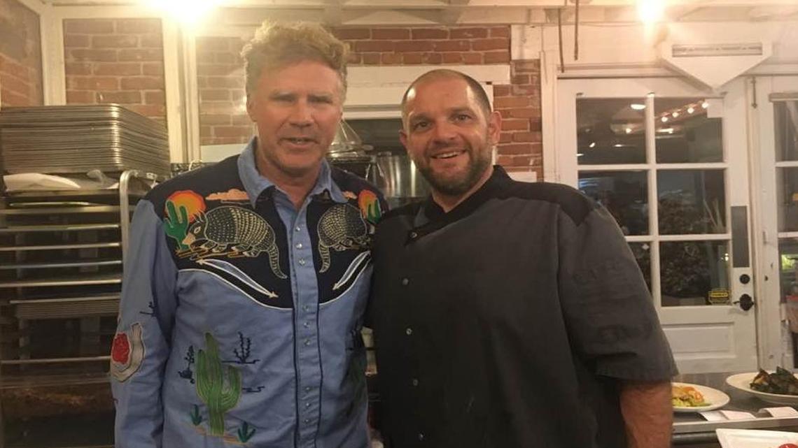 Actor Will Ferrell posed for a photo with Thomas Hill Organics’ sous chef, Marcos, on Tuesday, October 3, 2017, in Paso Robles.