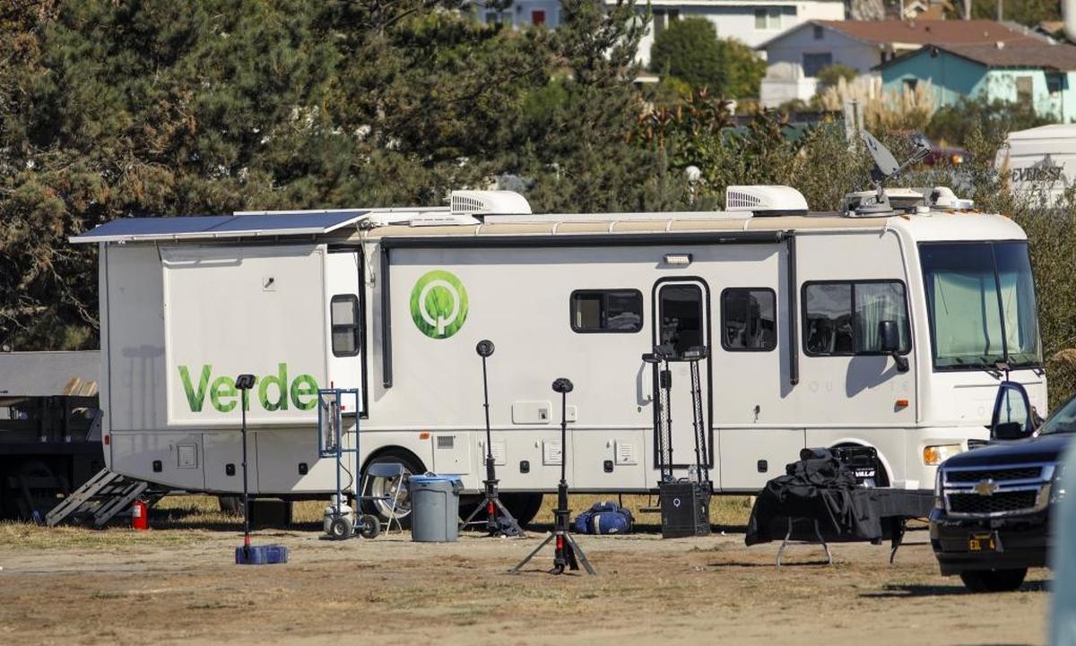Vehicles and tents were set up near the entrance to the Oceano Dunes in November 2017 for a filming project involving pop star Rihanna.