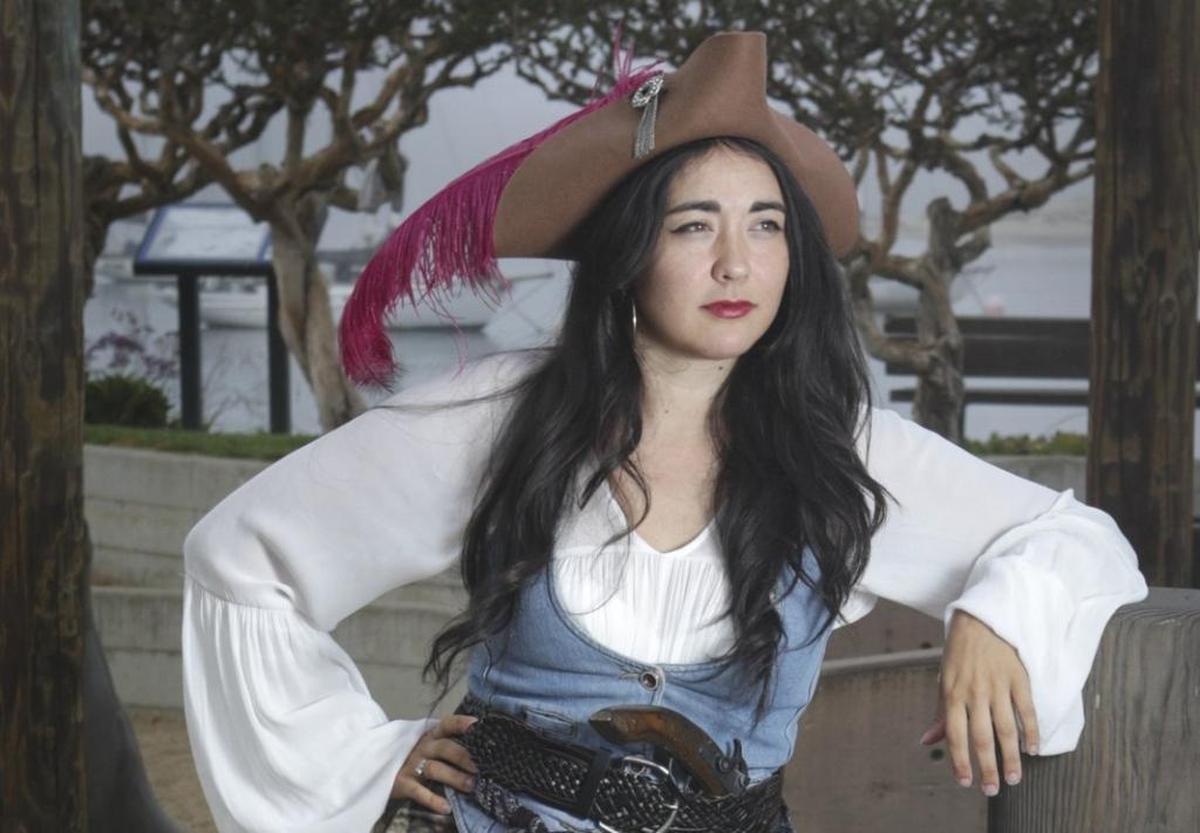 Tribune reporter Kaytlyn Leslies shows off a swashbuckling pirate outfit.