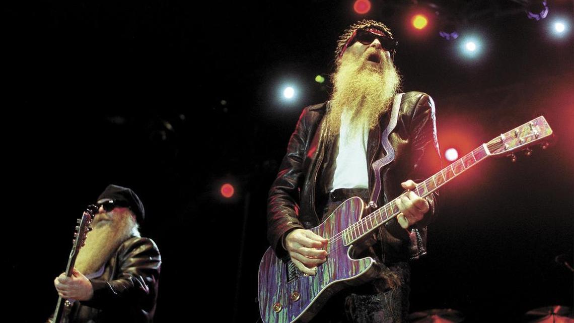 ZZ Top's Billy Gibbons on lead guitar, right and Dusty Hill on bass perform at the California Mid-State Fair in Paso Robles in 1999. The band will return to the fair on July 25.
