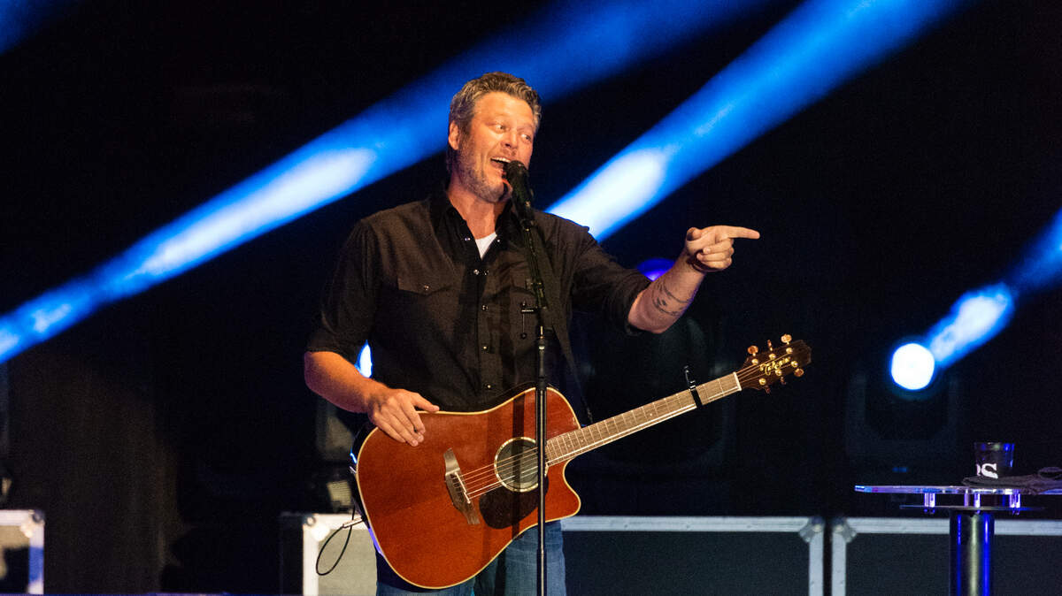 Country star Blake Shelton performs in Paso Robles in this file photo from 2019. He will perform later this month at a new venue at Table Mountain Casion.