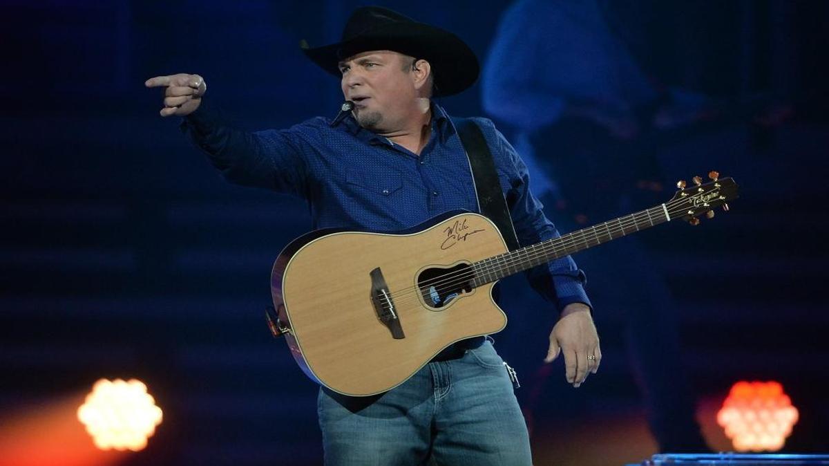 Garth Brooks performs during The Garth Brooks World Tour at the Save Mart Center n Fresno on Sept. 23, 2016.