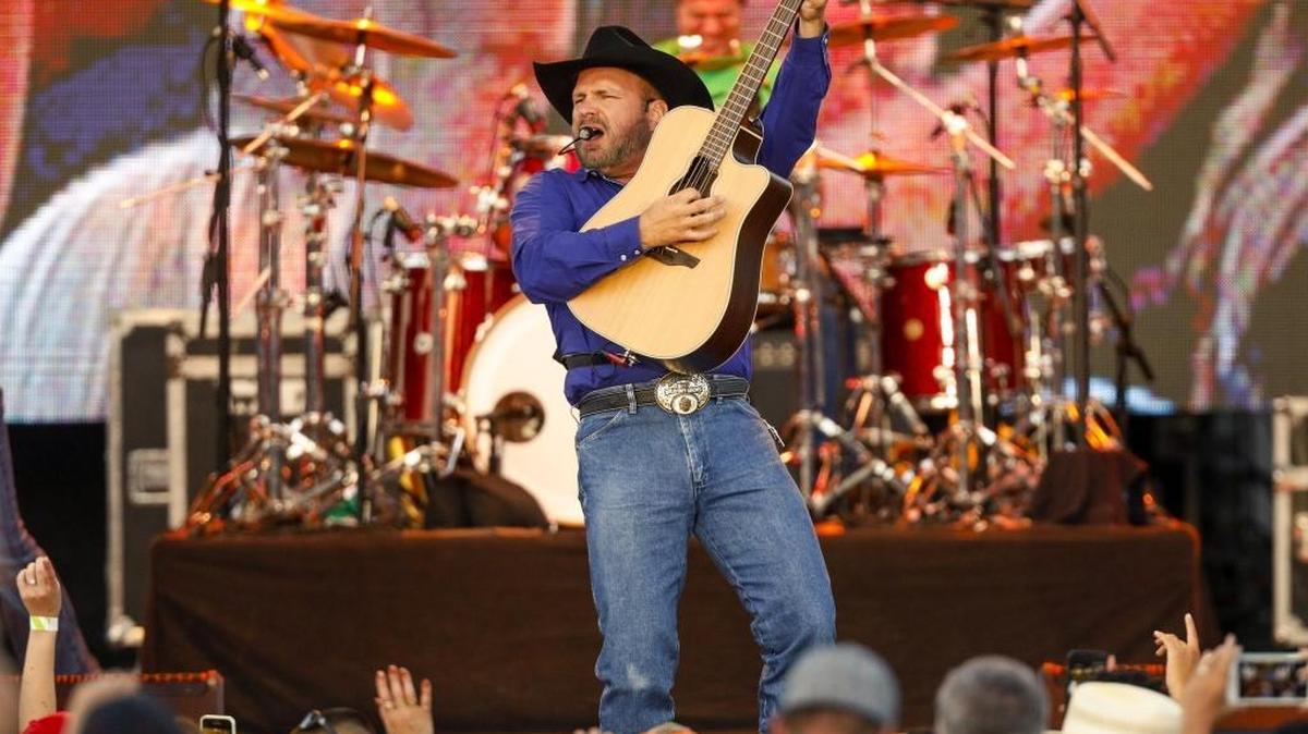 Garth Brooks performs during his first concert on Thursday at the California Mid-State Fair.