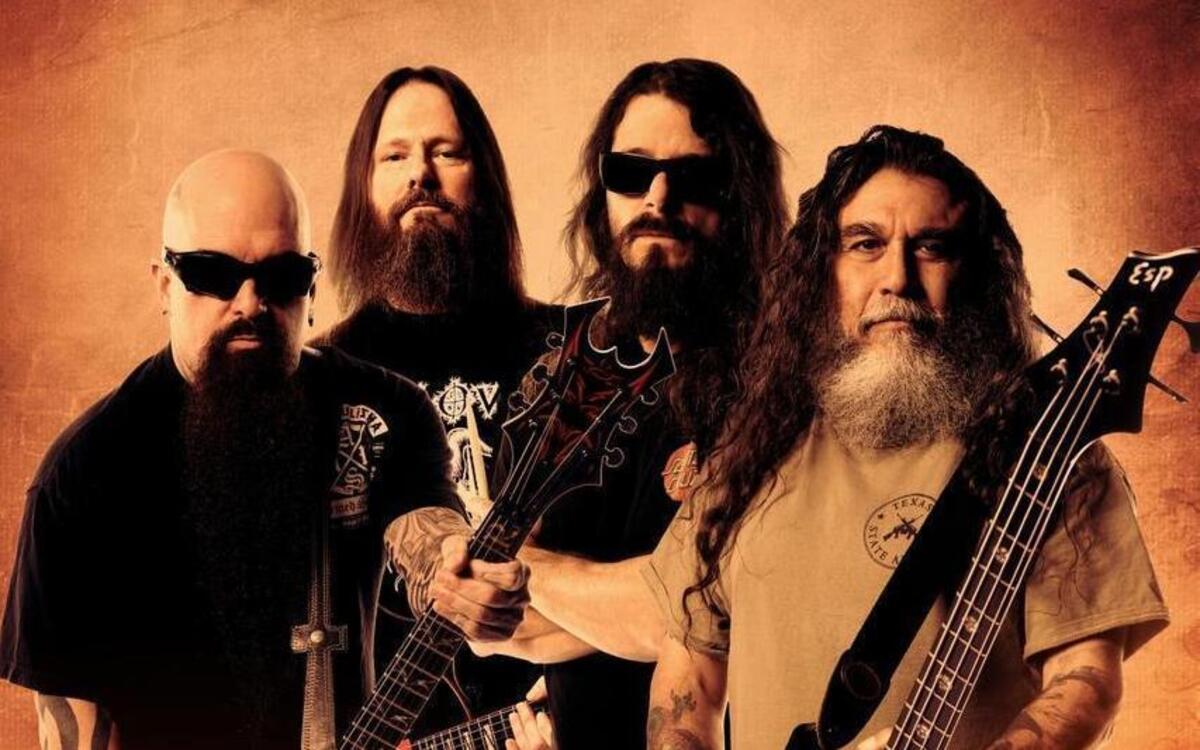 Legendary thrash metal band Slayer — Kerry King, left, Gary Holt, Paul Bostaph and Tom Araya — will perform Aug. 8 at Vina Robles Amphitheatre in Paso Robles.