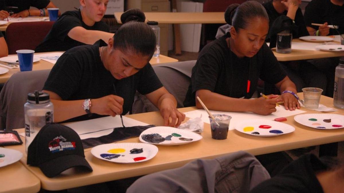 Grizzly Youth Academy students draw and paint as they listen to a recording of Maurice Ravel’s “Pavane for a Dead Princess.” Their artwork will be featured as part of the Orchestra Novo concert “A Triumphant Heart,” May 29 at the Performing Arts Center in San Luis Obispo.