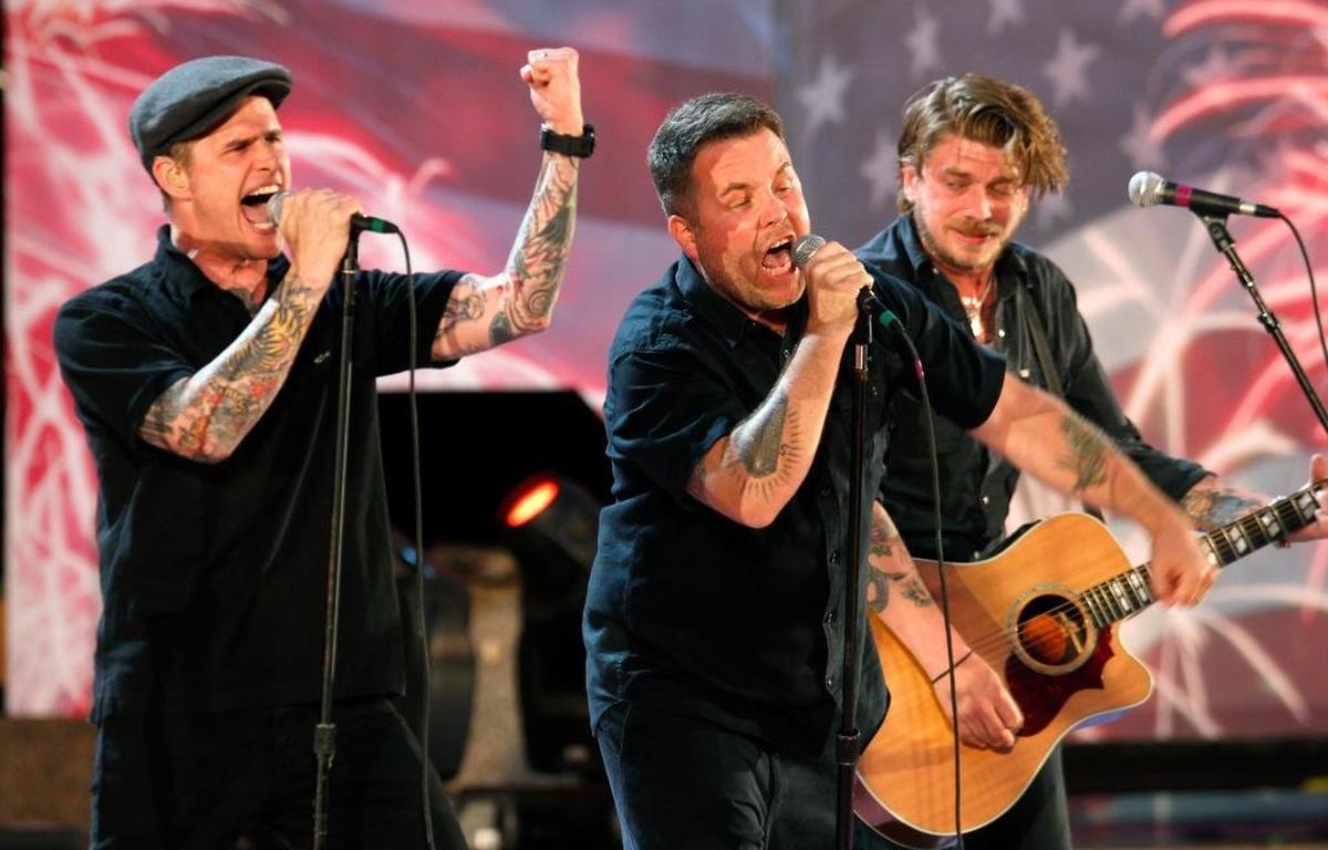 Dropkick Murphys members Al Barr, Ken Casey and James Lynch perform during the Boston Pops Fourth of July concert rehearsal at the Hatch Shell on the Esplanade in Bostonin 2012. The band performs Friday at the Avila Beach Golf Resort as part of the From Boston to Berkeley Tour.