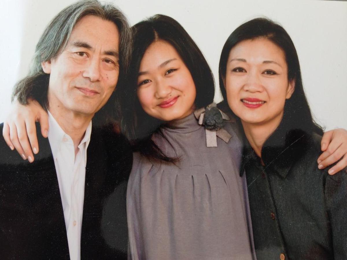 Conductor Kent Nagano poses for a photo with his daughter, pianist Karin Kei Nagano, and wife, pianist Mari Kodama. Kent Nagano and Karin Kei Nagano will participate in a benefit concert on June 8, 2018, in Morro Bay.