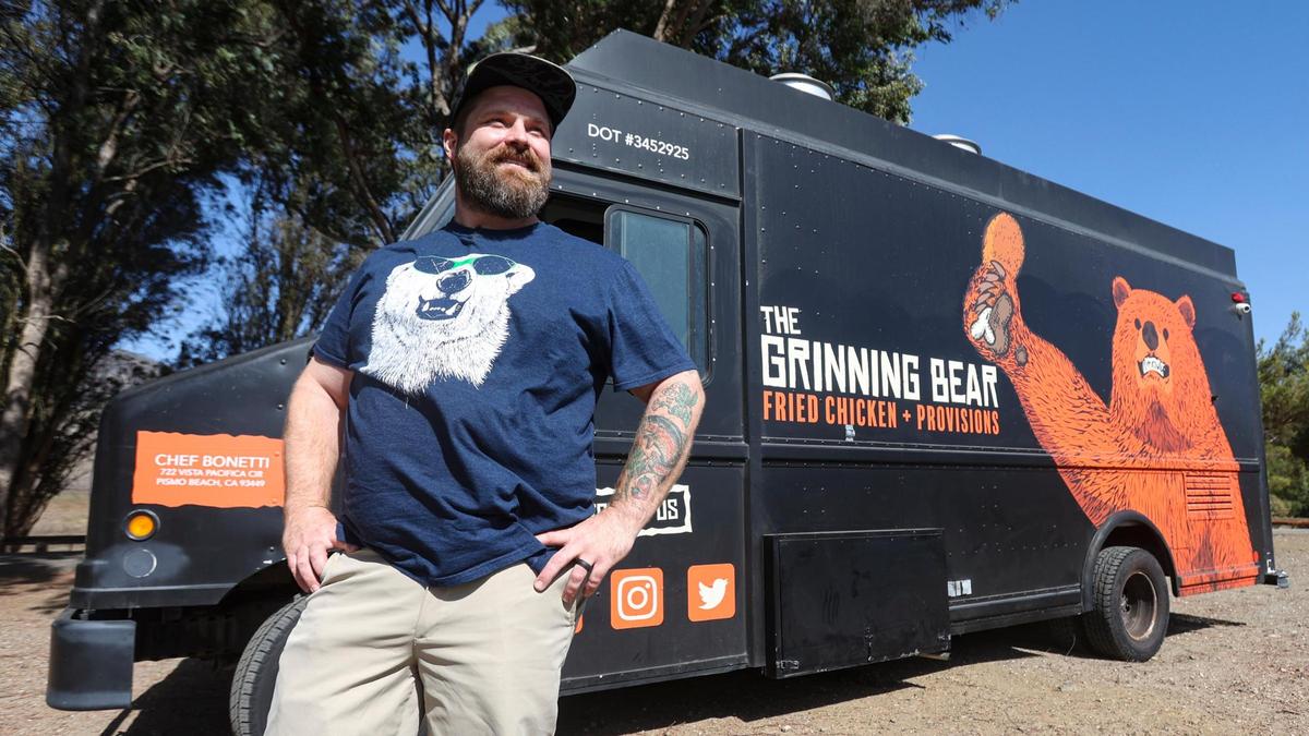 SLO native Brenen Bonetti, is a former SF chef. The Grinning Bear food truck specializes in fried chicken.