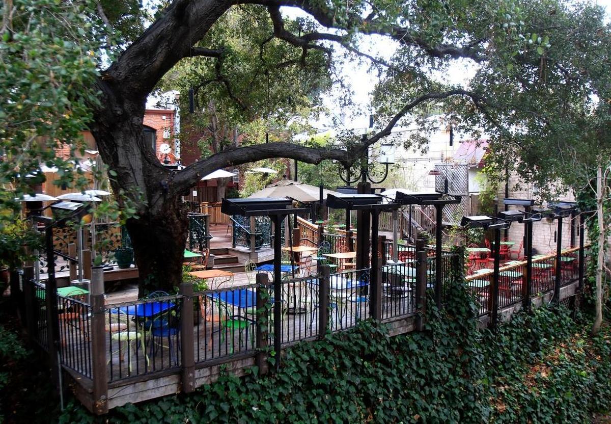 The creekside patio is a popular spot with diners at Novo Restaurant and Lounge in San Luis Obispo.