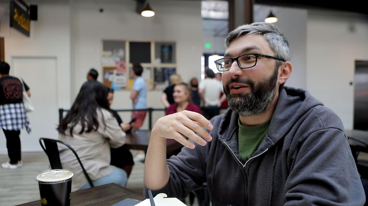 “The fries, meat and sauce all have spice, and so it adds up,” said Ben Horton, who requested medium spice level for his meal at Jay Bird’s Nashville Hot Chicken at the SLO Public Market, on March 8, 2022. “By the end, you’re glad to have a drink.”