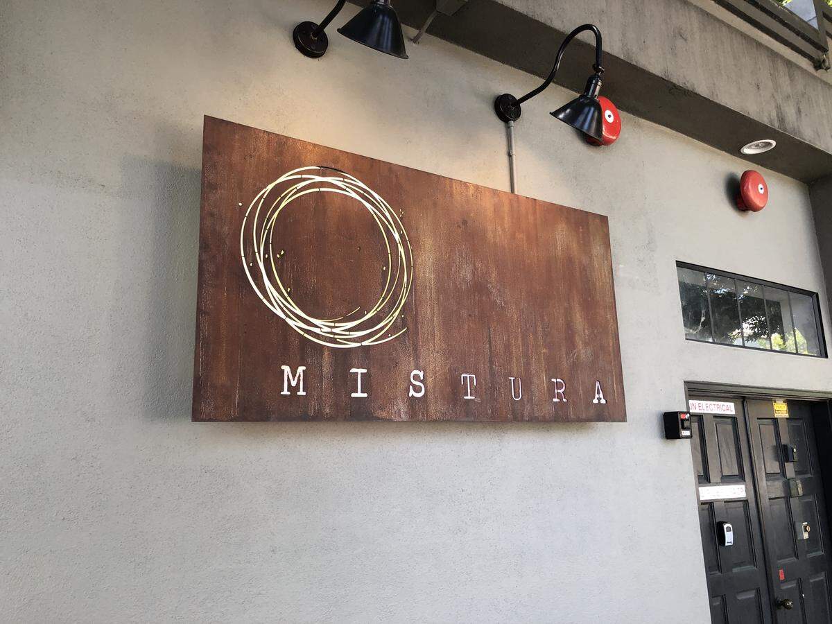 Mistura restaurant sign outside its new space at 570 Higuera St. in SLO.