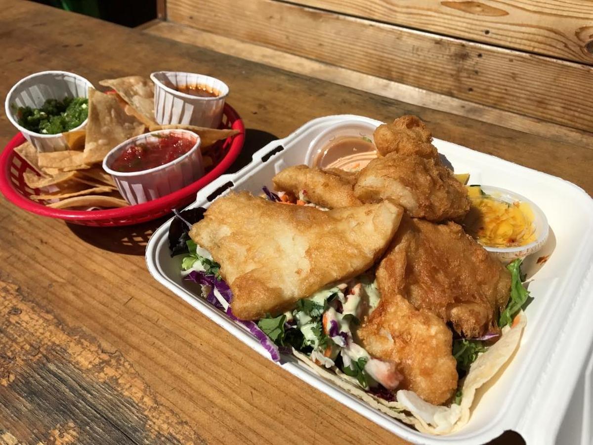 Baja fish tacos are among the seafood options at Taco Temple in Morro Bay.