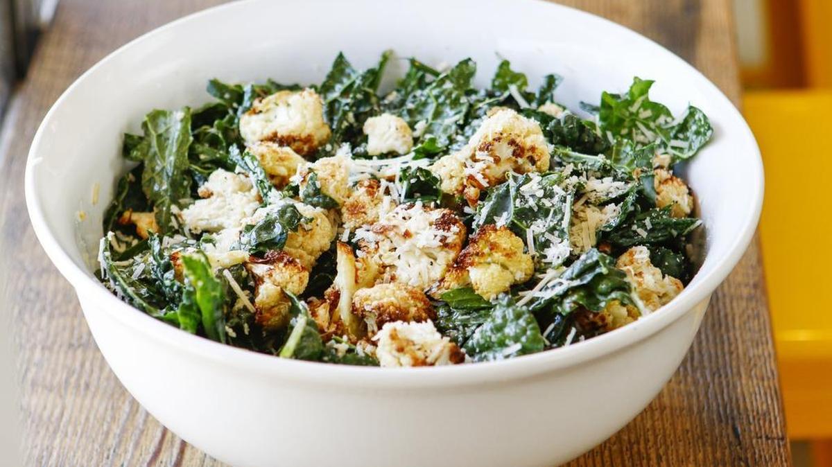 Kale and cauliflower salad is one of the menu options at SLO Provisions in San Luis Obispo.