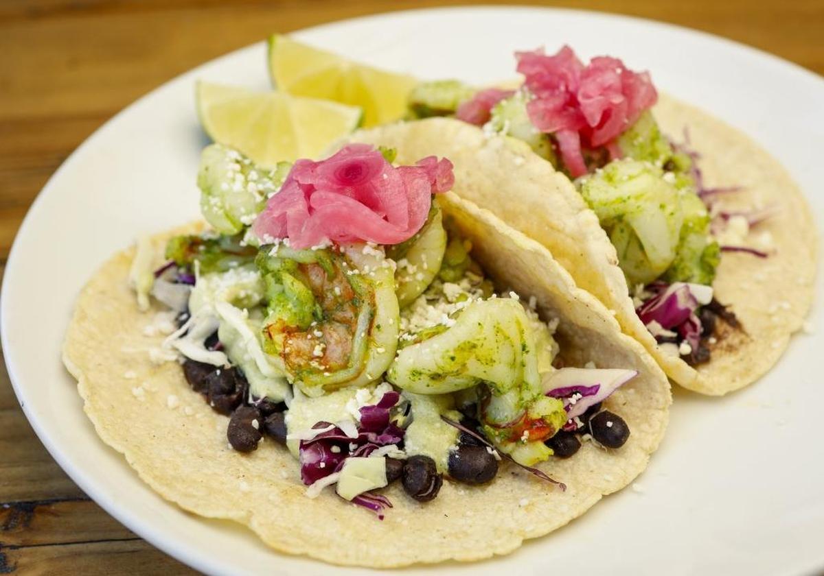 Shrimp tacos are among the lunch options at Marston’s 101 in Atascadero.