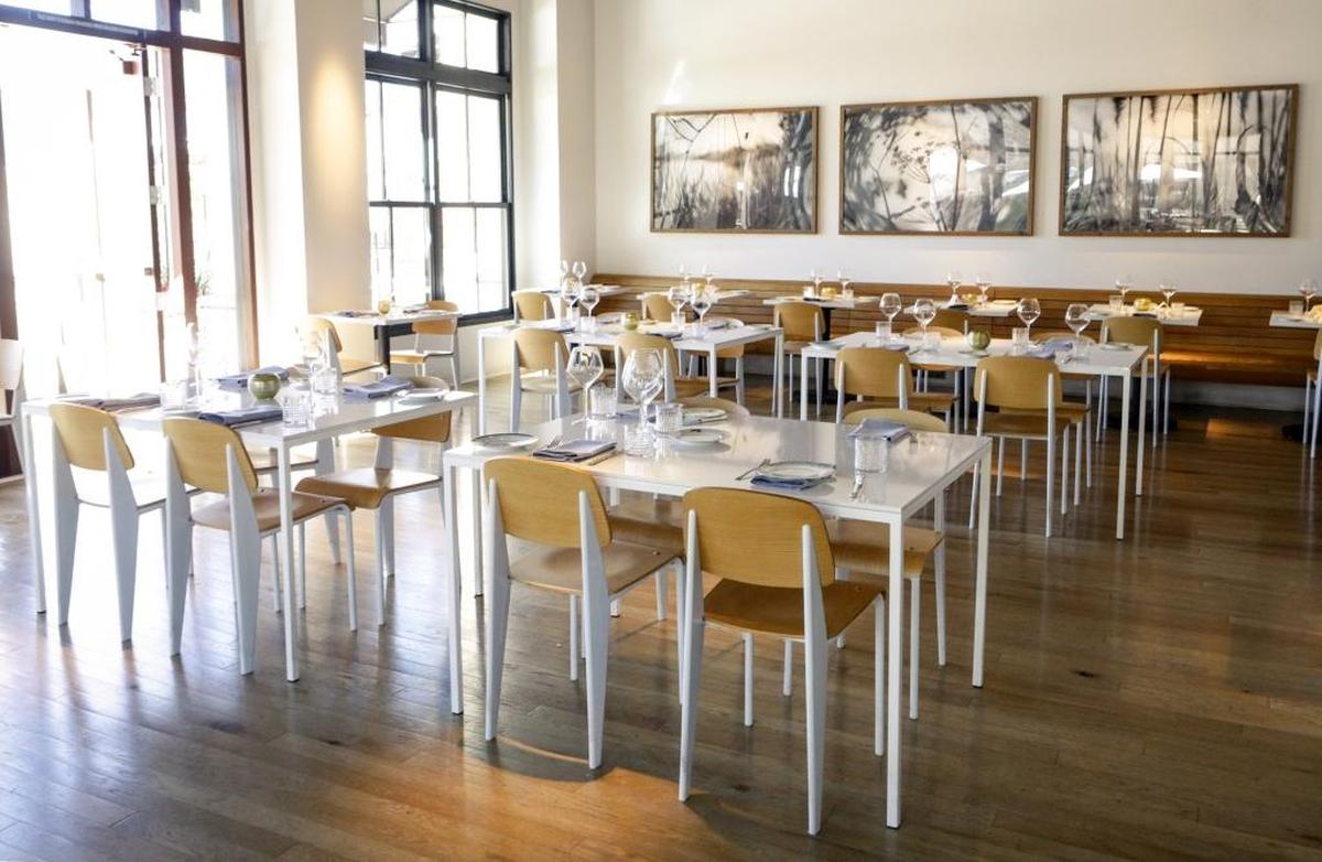 Thomas Hill Organics in San Luis Obispo features high ceilings, hardwood floors and a gracious garden ambiance.