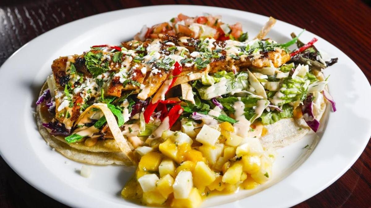 Fresh-grilled fish tacos are among the from-scratch Mexican dishes at Blue Moon Southwestern Grill in Paso Robles.