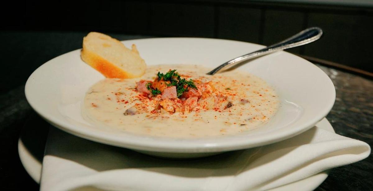 Clam chowder from SeaVenture Restaurant in Pismo Beach is made of fingerling potatoes, parsley, and thyme.