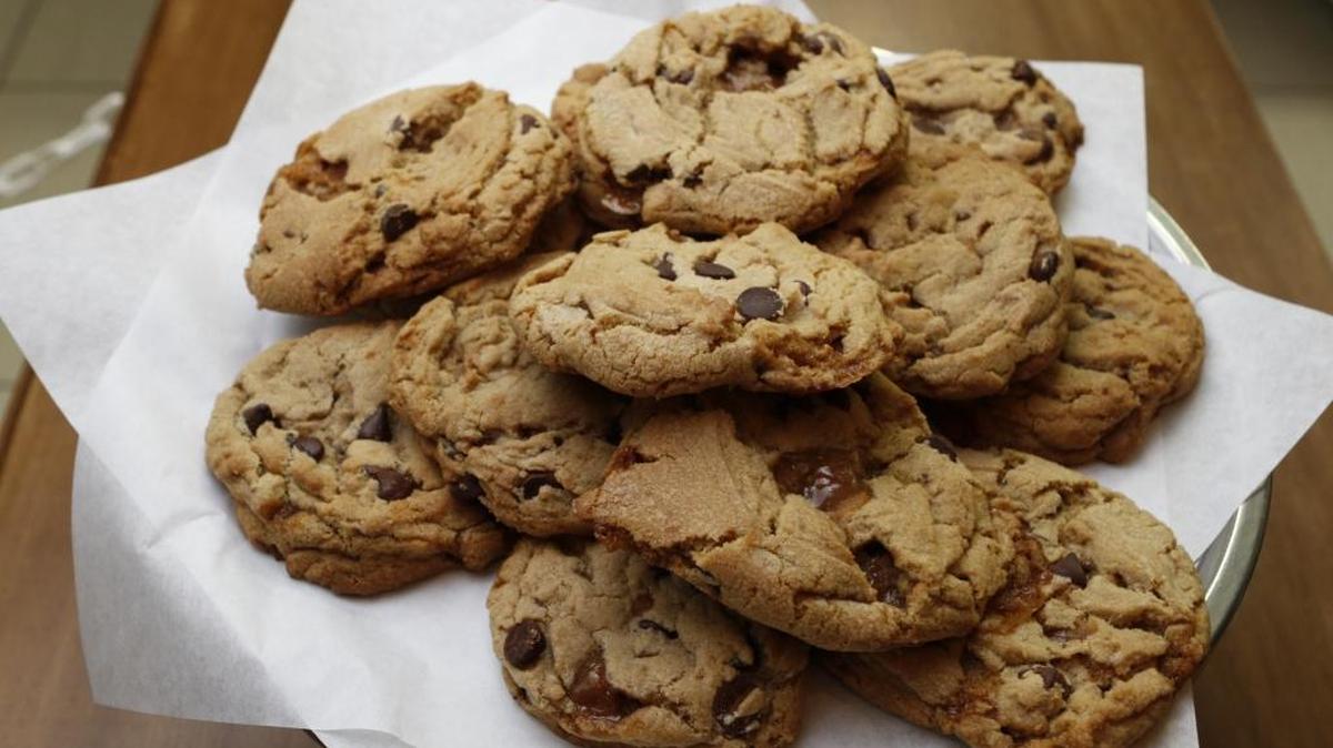 Chocolate chip cookies are among the goodies at Just Baked SLO in Santa Margarita.
