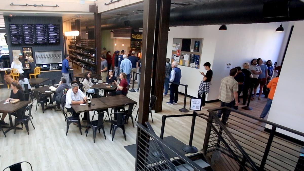 Jay Bird’s Nashville Hot Chicken opened in the SLO Public Market in March 2022. Some customers waited 40 minutes in a steady line on March 8, 2022.