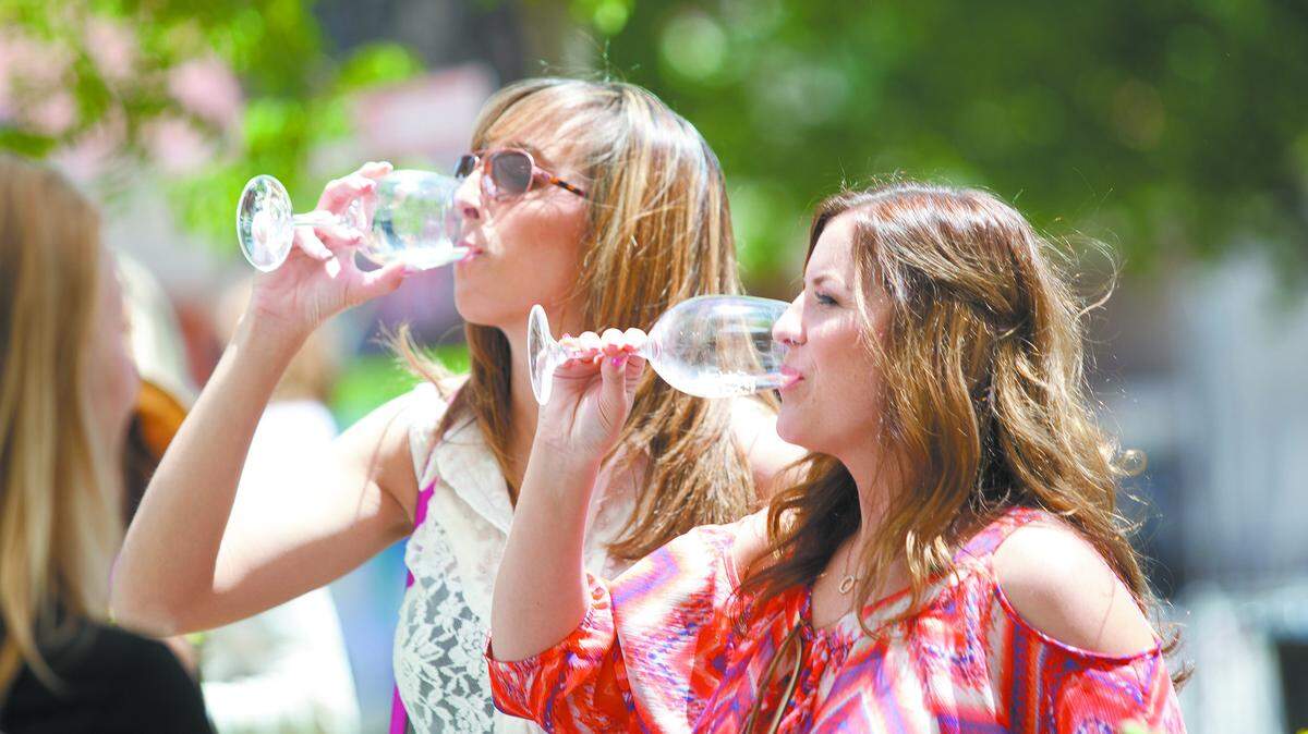 Attendees enjoy tastes at the Paso Robles Wine Festival in 2018.