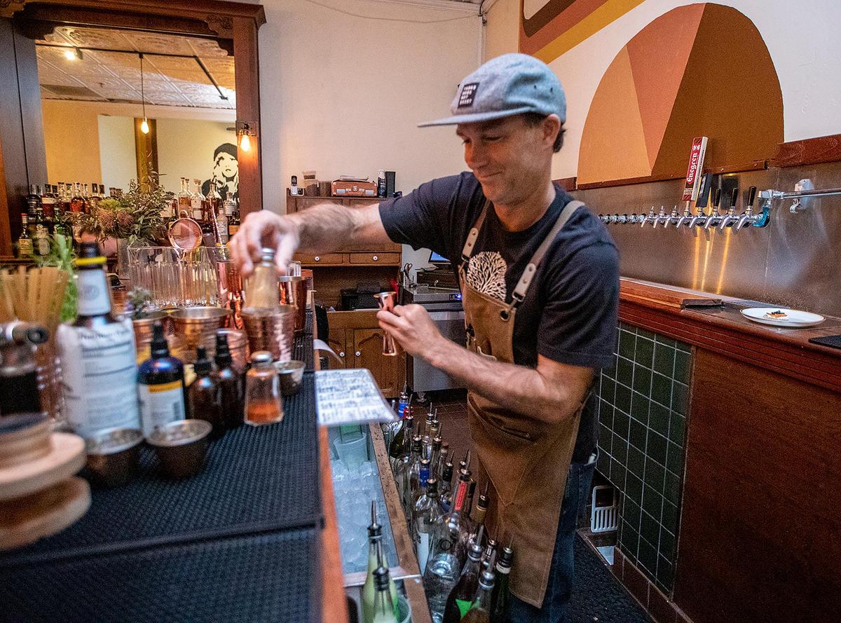 Highwater, the venture of Robin Kirk Wolf and Matt Hanson, has launched at the old Sidecar location on Broad Street, a couple of doors down from Big Sky Cafe. The San Luis Obispo cocktail bar and restaurant features images of musicians on the walls.