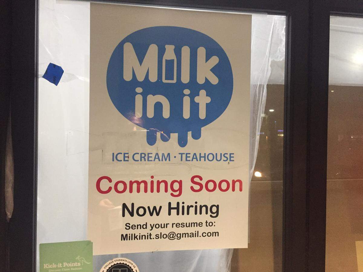 The new Milk In It restaurant is set to open in SLO later this month on Foothill Boulevard.