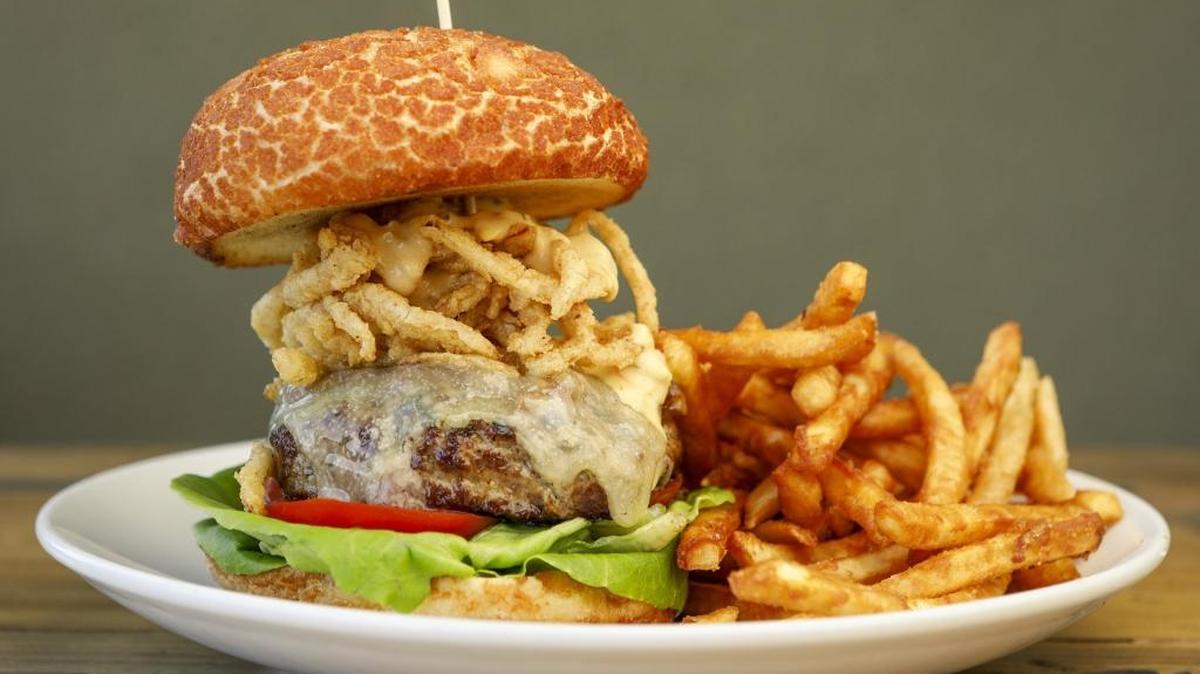The 101 Burger at Marston’s 101 in Atascadero features ground short rib, brisket and chuck, plus white cheddar and crispy onions.