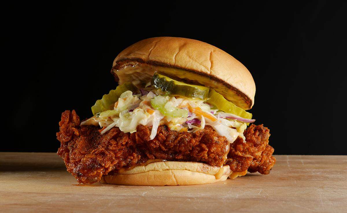 The chicken sandwich at Jay Bird’s, now open at the SLO Public Market.