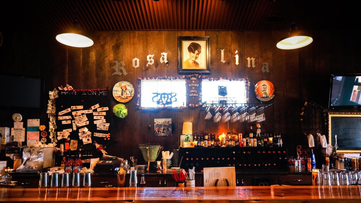 A photo of Rosalina, owner Jeff Jackson’s mother, hangs over the bar at Rosalina in Santa Margarita. She’s the namesake of the laid-back, Mexico-inspired bar and restaurant.