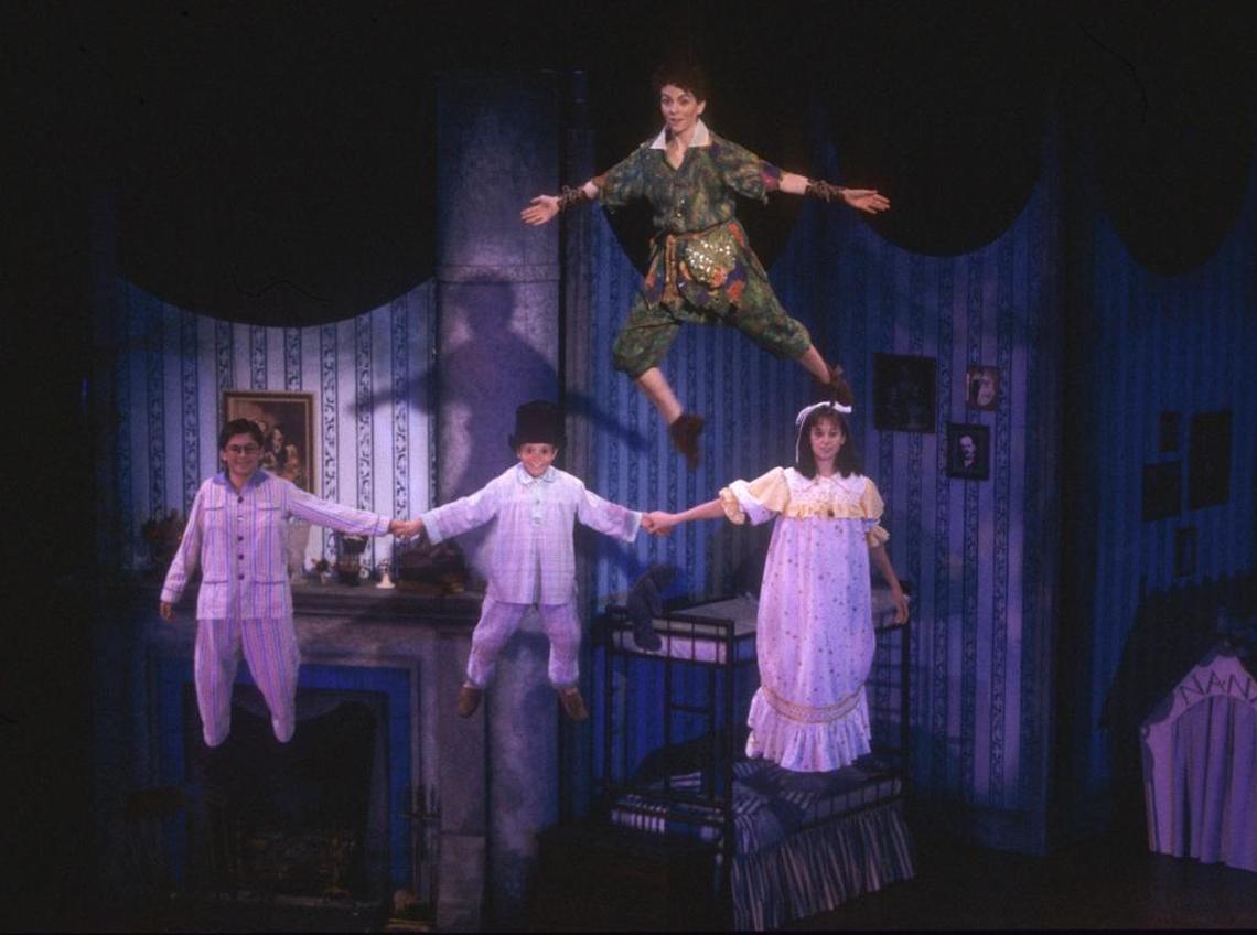 Zac Efron, far left, appears as one of the Darling children in a scene from “Peter Pan” at PCPA-Pacific Conservatory Theatre in Santa Maria in 2001.