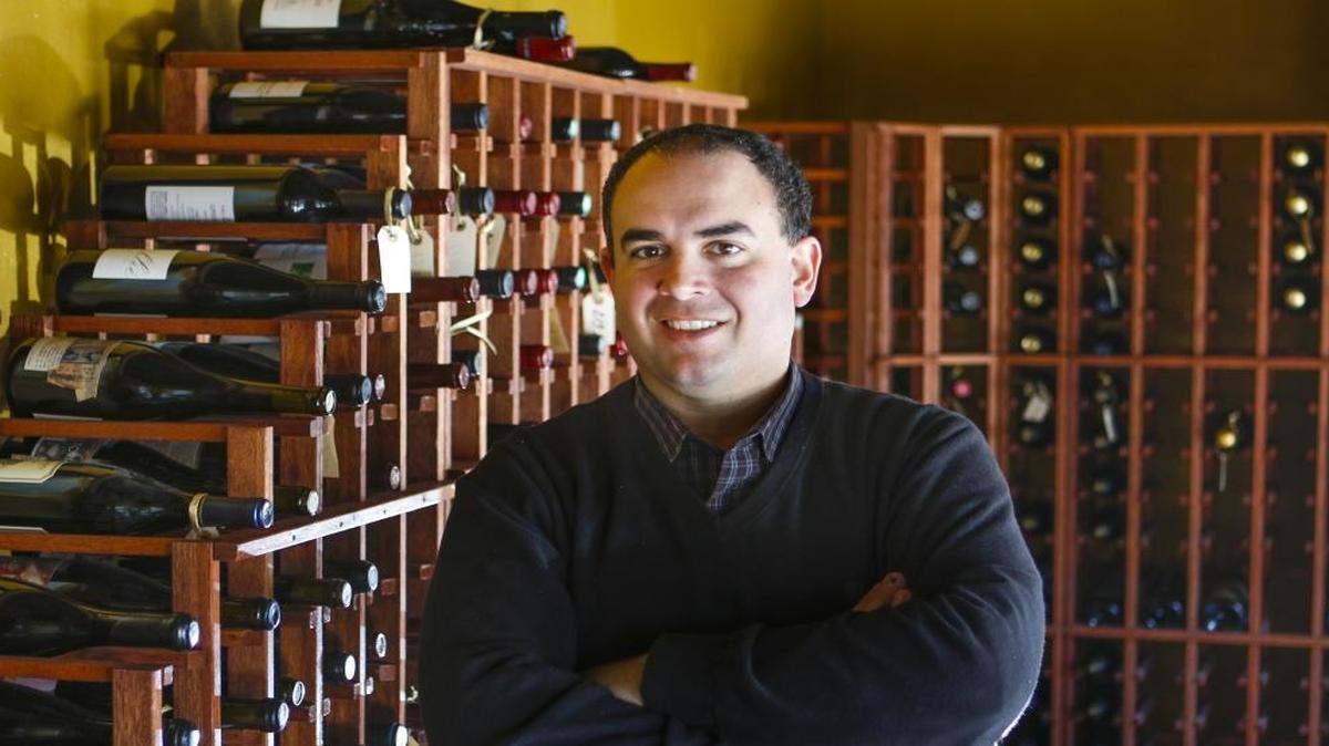 Sommelier Ian Adamo, in the wine shop at Bistro Laurent. “We’re in the golden age of wine now,” he says. “People became obsessed with organic and stuff a few years ago, and now that’s coming to wine.”