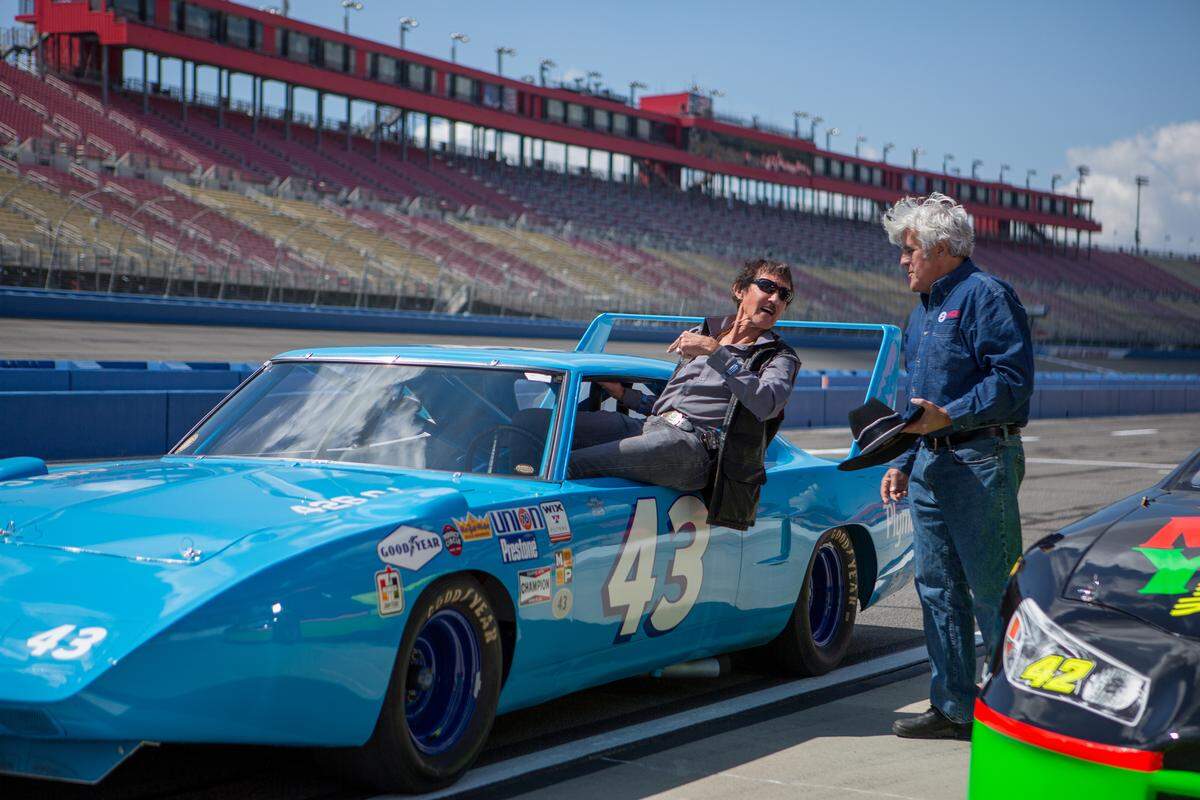 Richard Petty and Jay Leno appear on an episode of CNBC's "Jay Leno's Garage."