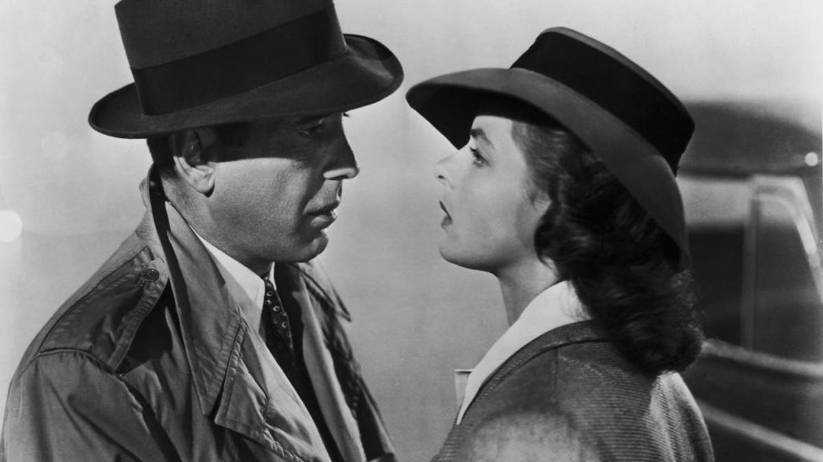 Humphrey Bogart and Ingrid Bergman star in “Casablanca.”