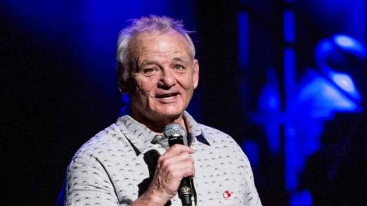Bill Murray speaks at the Beacon Theatre in New York in March. Murray will perform with cellist Jan Vogler on Oct. 8 at the Performing Arts Center in San Luis Obispo.