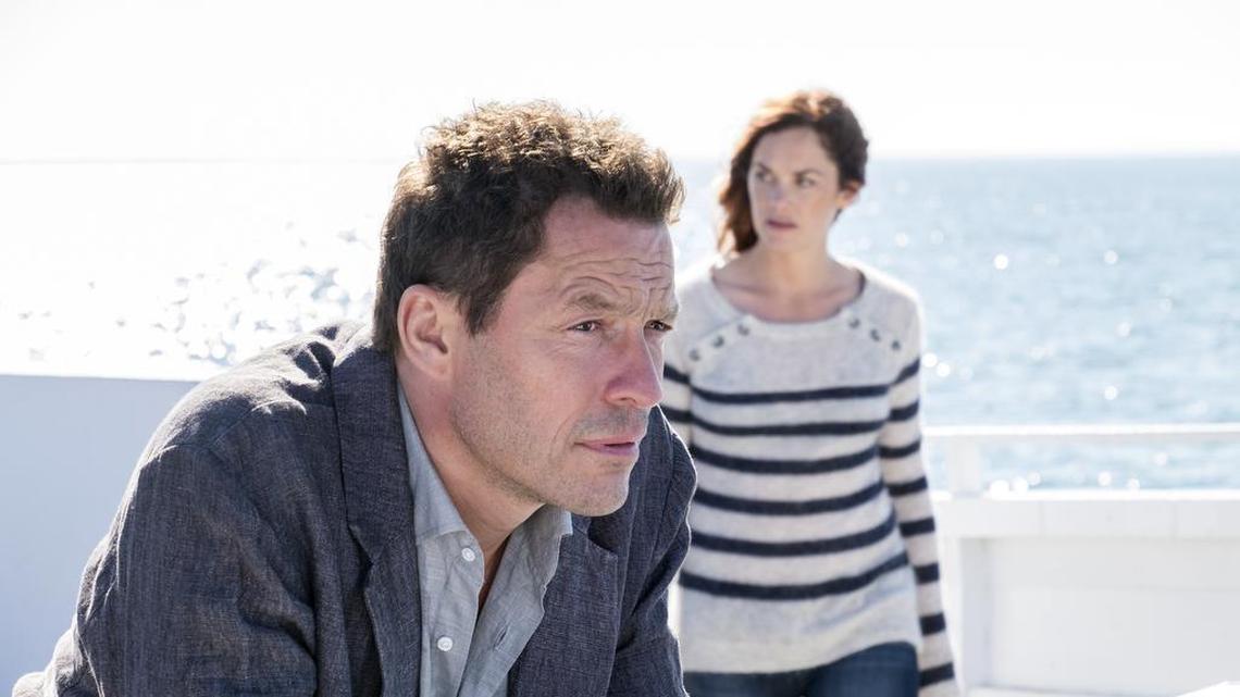 Noah (Dominic West) and Alison (Ruth Wilson) appear in “The Affair,” filming in Morro Bay in January. The show’s fourth season premieres in June.