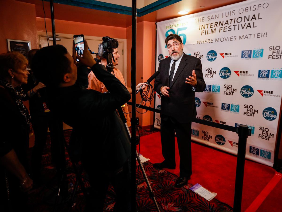 Actor Alfred Molina arrives at the the San Luis Obispo International Film Festival on Saturday, March 16, 2019, at the Fremont Theater in San Luis Obispo. Molina, whose movie credits include “Frida,” “Spider-Man 2” and “Raiders of the Lost Ark,” received the film festival’s highest honor, the King Vidor Award for Career Excellence.