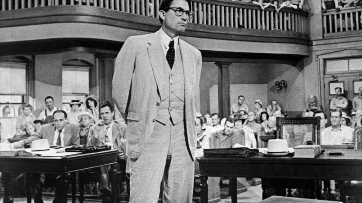 Gregory Peck stars as attorney Atticus Finch, a small-town Southern lawyer who defends a black man accused of rape, in “To Kill a Mockingbird,” based on the novel by Harper Lee.