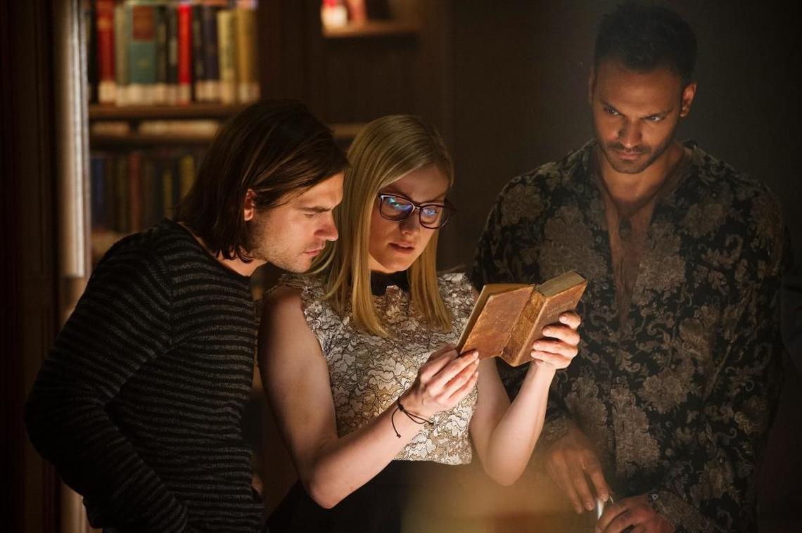 Quentin (Jason Ralph), Alice (Olivia Taylor Dudley) and Penny (Arjun Gupta) appear in a scene from “The Magicians.” The show’s third season premieres Jan. 10.